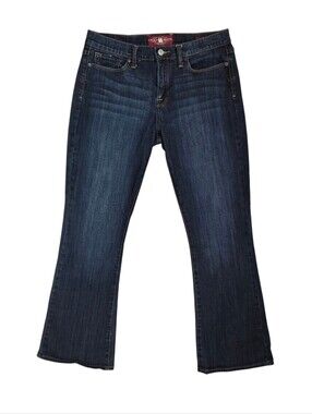 Lucky Brand Sofia Ankle Boot Dark Wash Blue Denim Jeans Women's Size 12/31